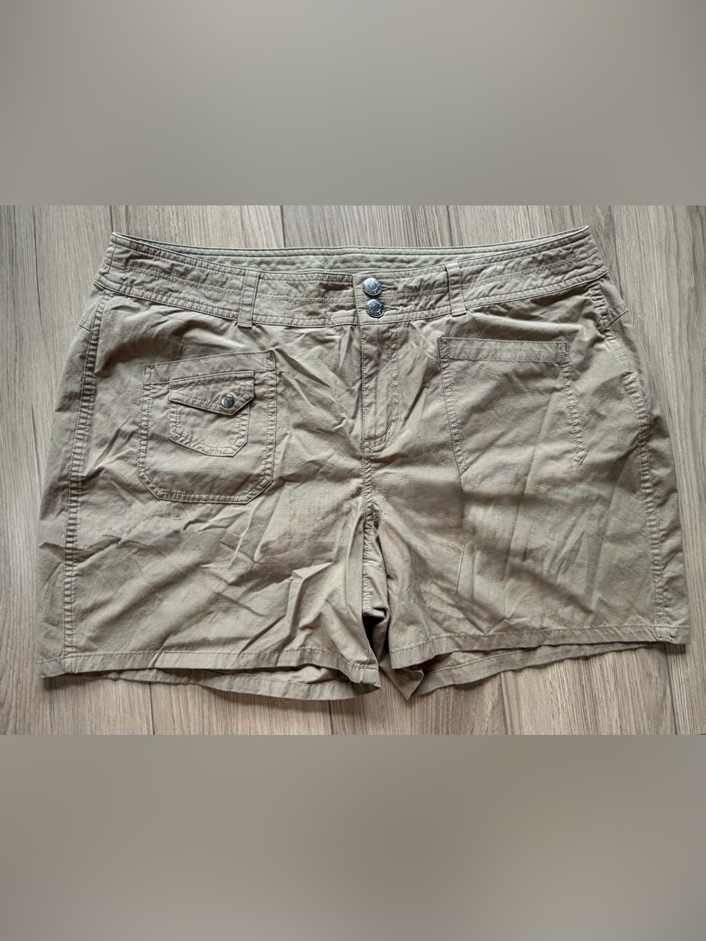 MARMOT Womens Sz 14 Khaki Hiking Nylon 5” Shorts